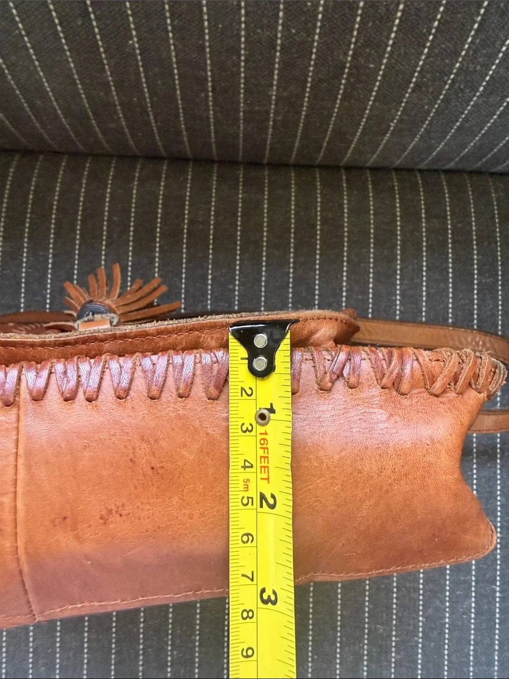 Patricia Nash Barattoli Tooled Genuine Leather Crossbody Bag Rust Brown